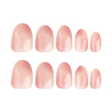 Soft Nude Sheer Glitter Glow Press On Nails