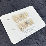 Pure hand-worn manicure spring and summer whitening magic mirror powder sugar cube bright diamond detachable hand-worn manicure｜365nails