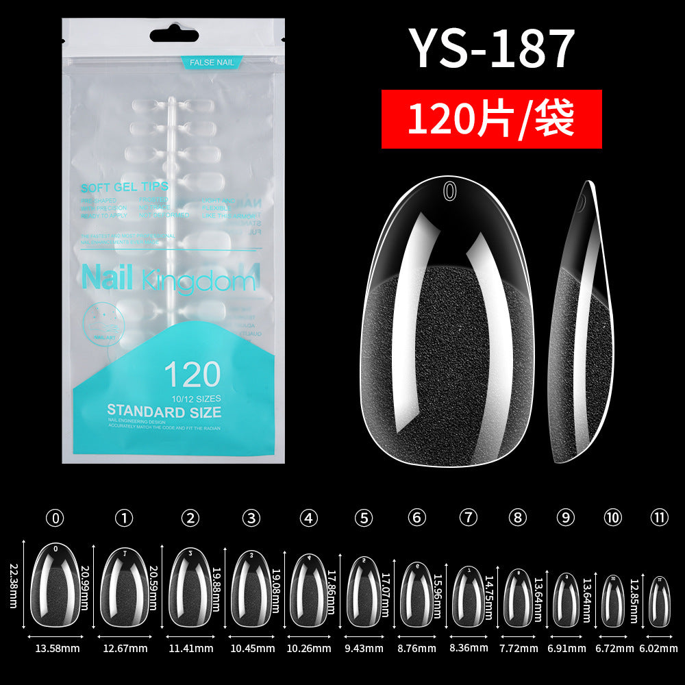 Nail Tips Free engraving and semi-matte press on nails pads 120 pieces, transparent and seamless fake nails in bags, fully attached to matte nail pads