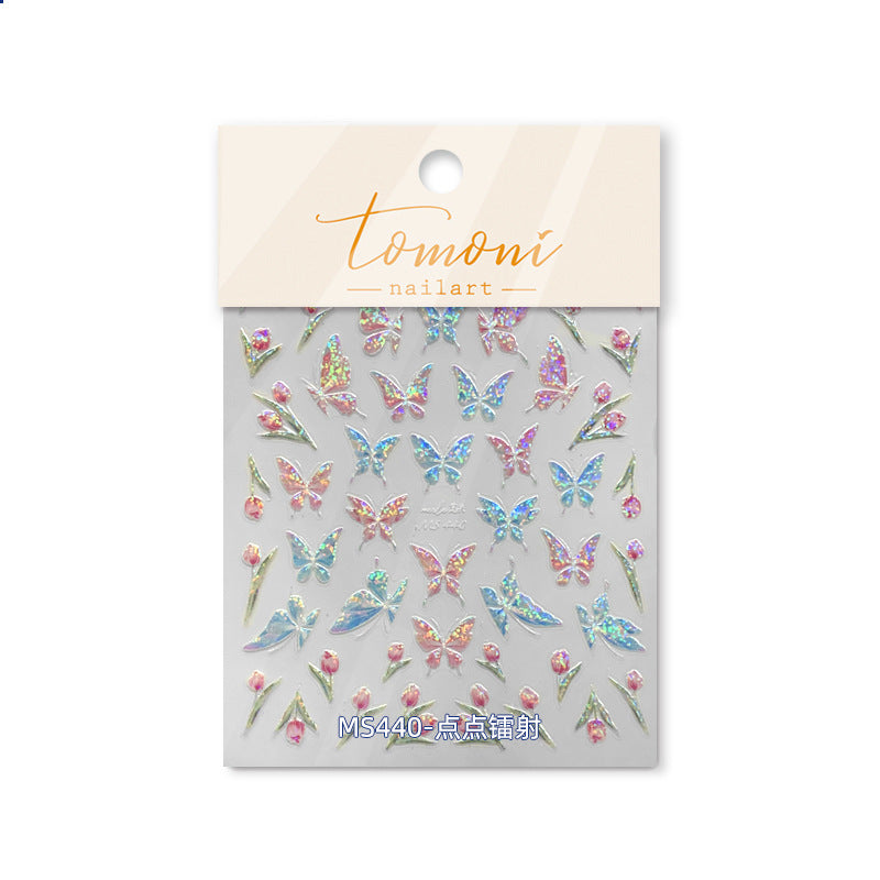 365nails: "Metallic Butterfly and Tulip" – nail art stickers