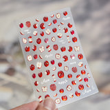 Red & Green Apple Nail Stickers – Fruit Embossed Collection