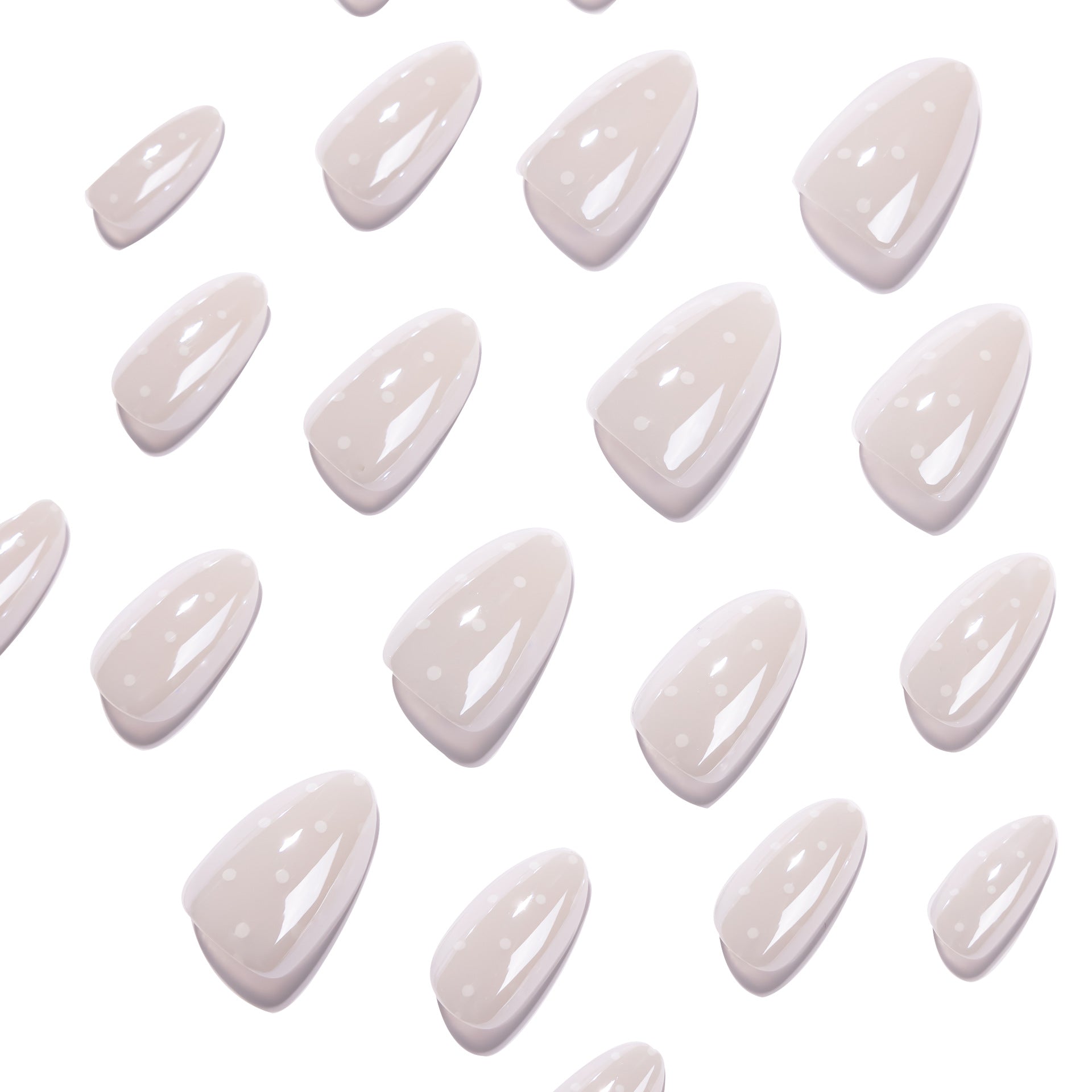 365nails: "White Polka Dot Almond" – Minimalist Press-on Nails
