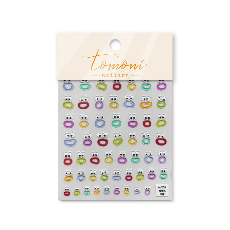 Googly Eyes Jelly Collection: "Silly Fun" – 3D Embossed Nail Sticker