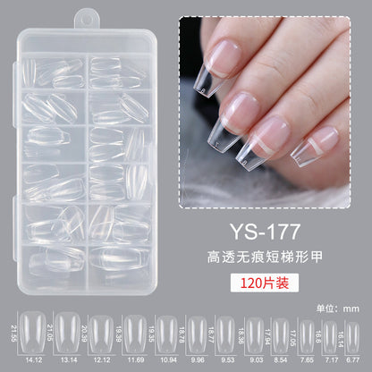 Nail Tips Nail pads for nail salons, transparent trapezoidal nail pads, ultra-thin and seamless nails 240 boxed nail pads