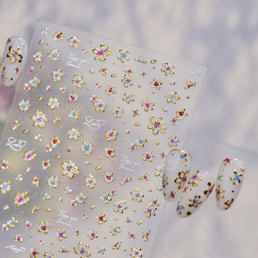 365nails: 작은 파스텔 꽃무늬 네일 아트 스티커