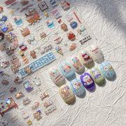 365nails: 귀여운 곰 피크닉 – 네일 아트 스티커