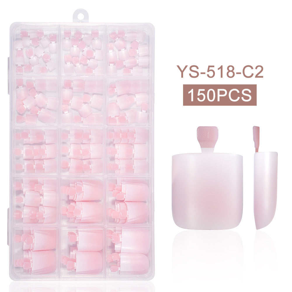Nail Tips Popular  gradual change toenail press on nails short nude 150 pieces boxed toenail patch nail (MOQ=3)