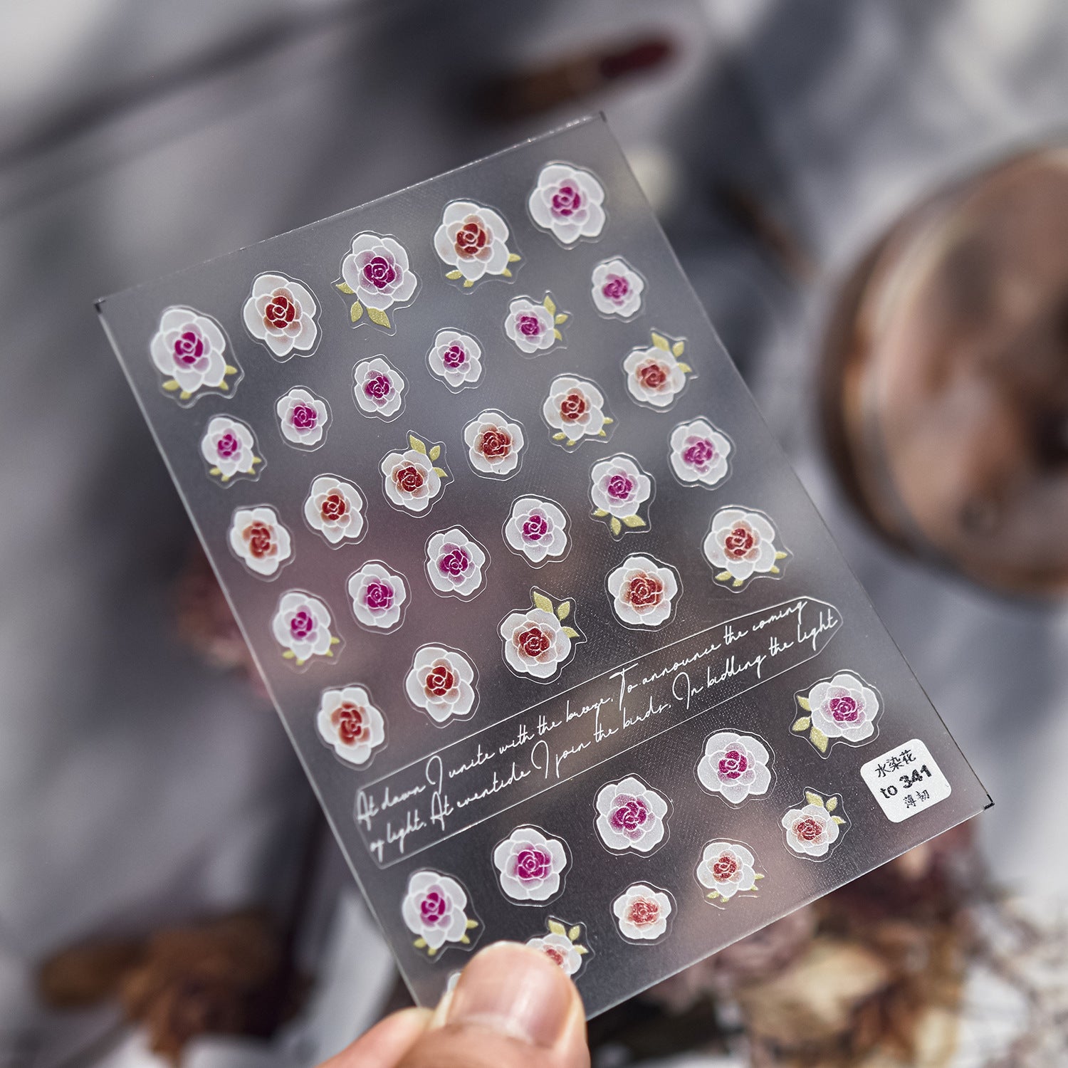 365nails: "Rose Aquarelle Rose" – Autocollants Nail Art