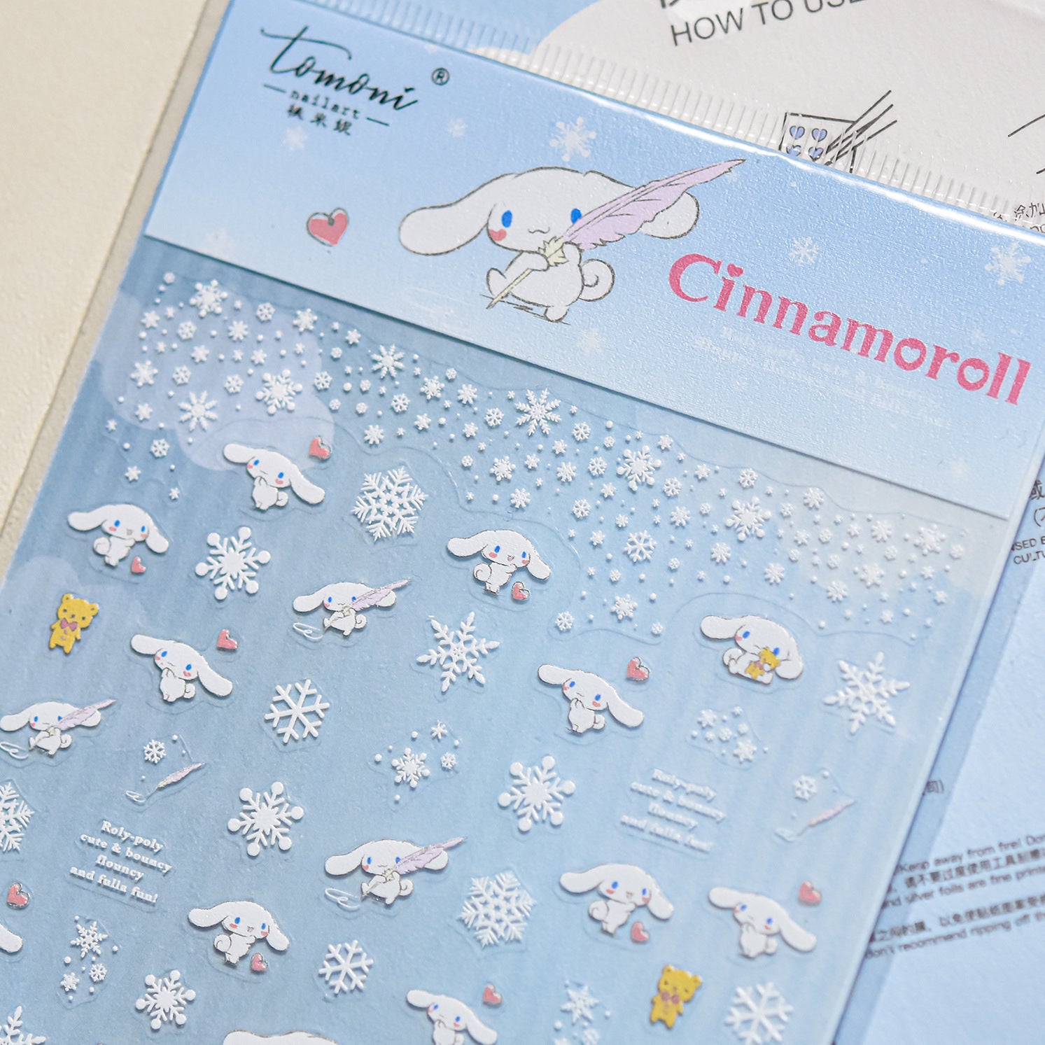 Hello Kitty Winter: "Snowy Pink" – 3D Embossed Nail Sticker