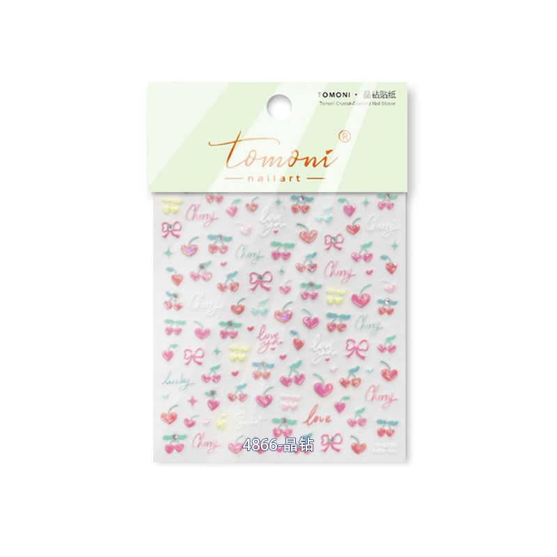 365nails: "라인스톤 체리 & 리본" – 네일 아트 스티커
