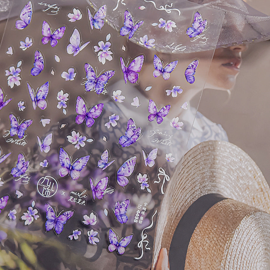 365nails: "Watercolor Purple Butterfly" – nail art stickers