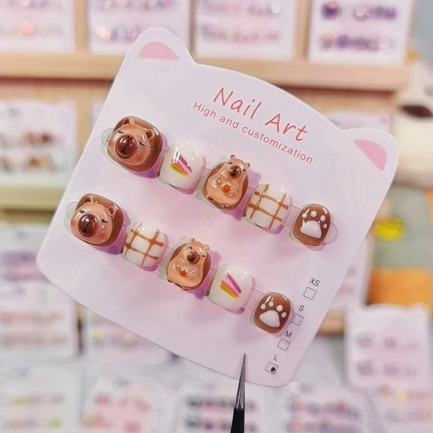 Kapibara Dessert Cute Kids Press On Nails Set