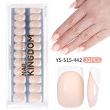 New press on nails French Ultra-thin Short Square False Nails 32 pieces Simple Removable Extension Patch Nail Art