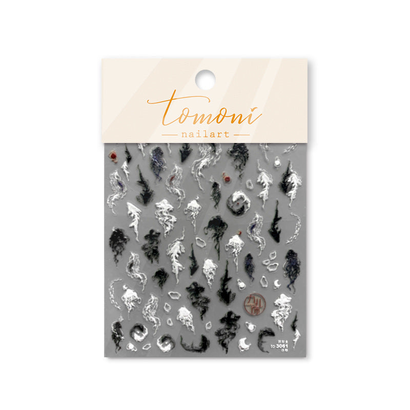 365nails: "Ink Wash Koi Fish Lotus Oriental" – nail art stickers
