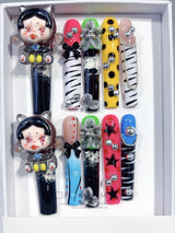 Pop Art Cartoon Doll Colorful Statement Press On Nails