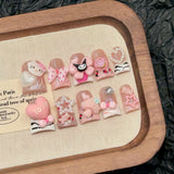 Uñas postizas de fototerapia cortas, dulces y geniales, con diseño de pico de pato, dopamina, gato, corazón, extraíbles | 365nails