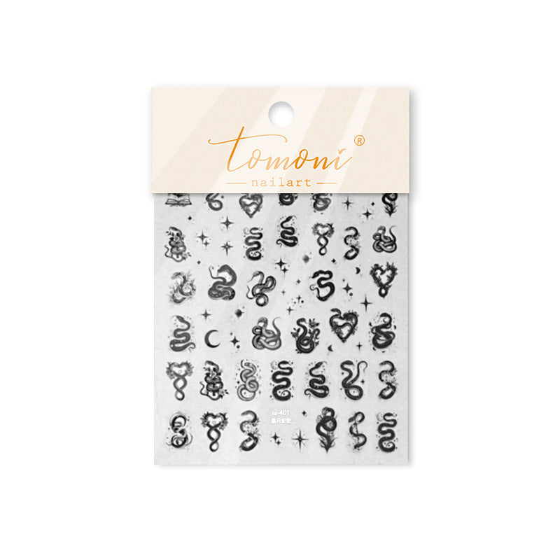 365nails: "celestial moon snake heart embossed set" – Nail Art Stickers