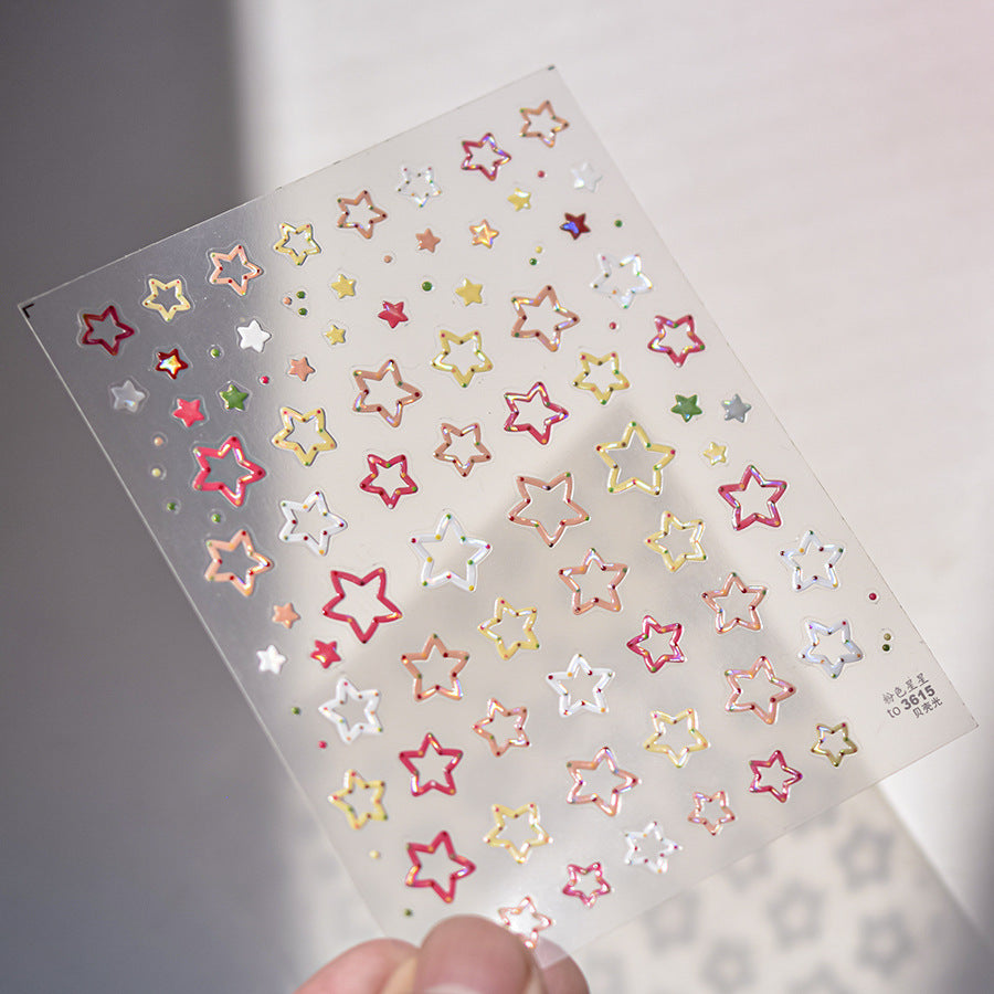 365nails: "Colorful Hollow Stars" – nail art stickers