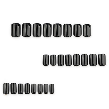 Classic black solid color manicure fake nails press on nails  hot-selling short-term wearing nail wholesale｜365nails