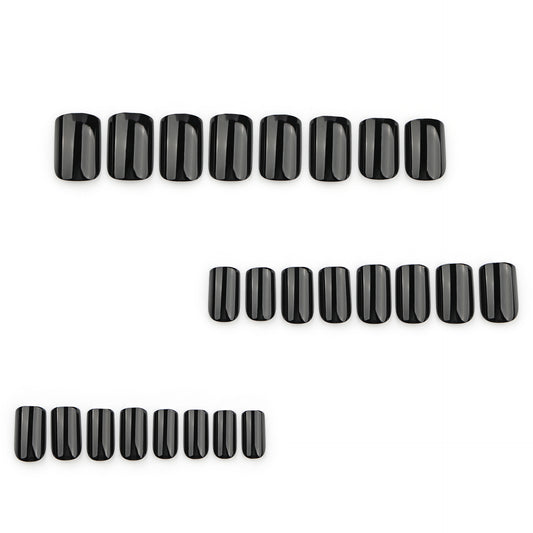 Classic black solid color manicure fake nails press on nails  hot-selling short-term wearing nail wholesale｜365nails