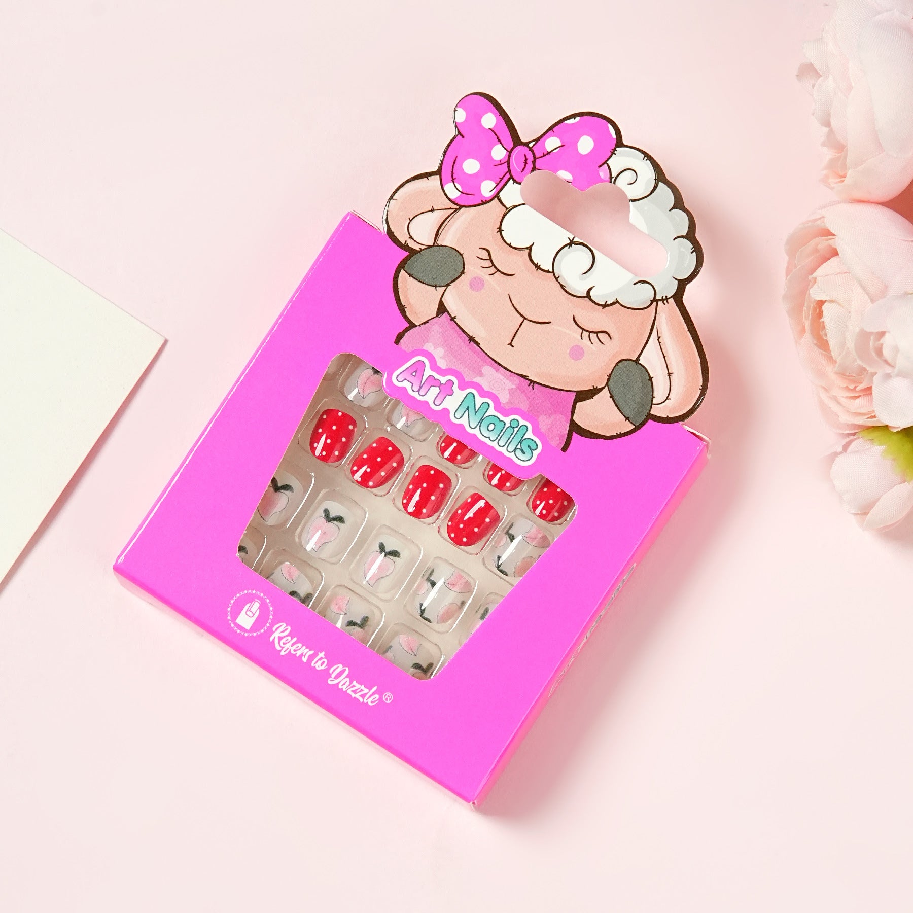 Kids press-on nails 24 nails cute special children's decoration show 3-6 years old