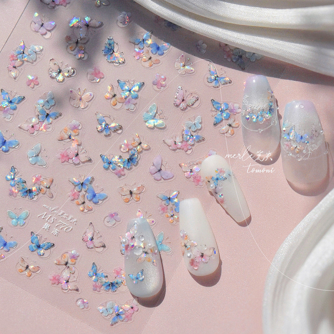 365nails: "jelly iridescent mini butterfly" – Nail Art Stickers