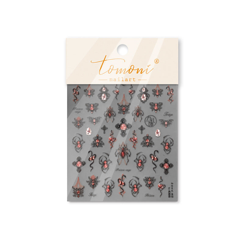 365nails: "Gothic Spider & Rose" – Nail Art Stickers