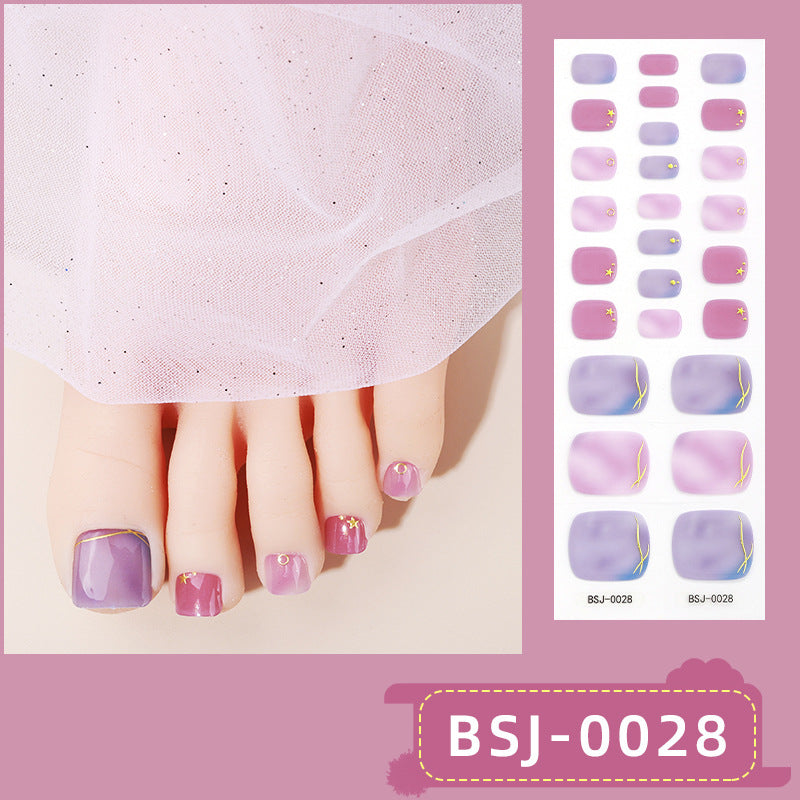 Semi-Cured Gel Nail Strips 3D Soft Glossy Toe Design (MOQ=3)
