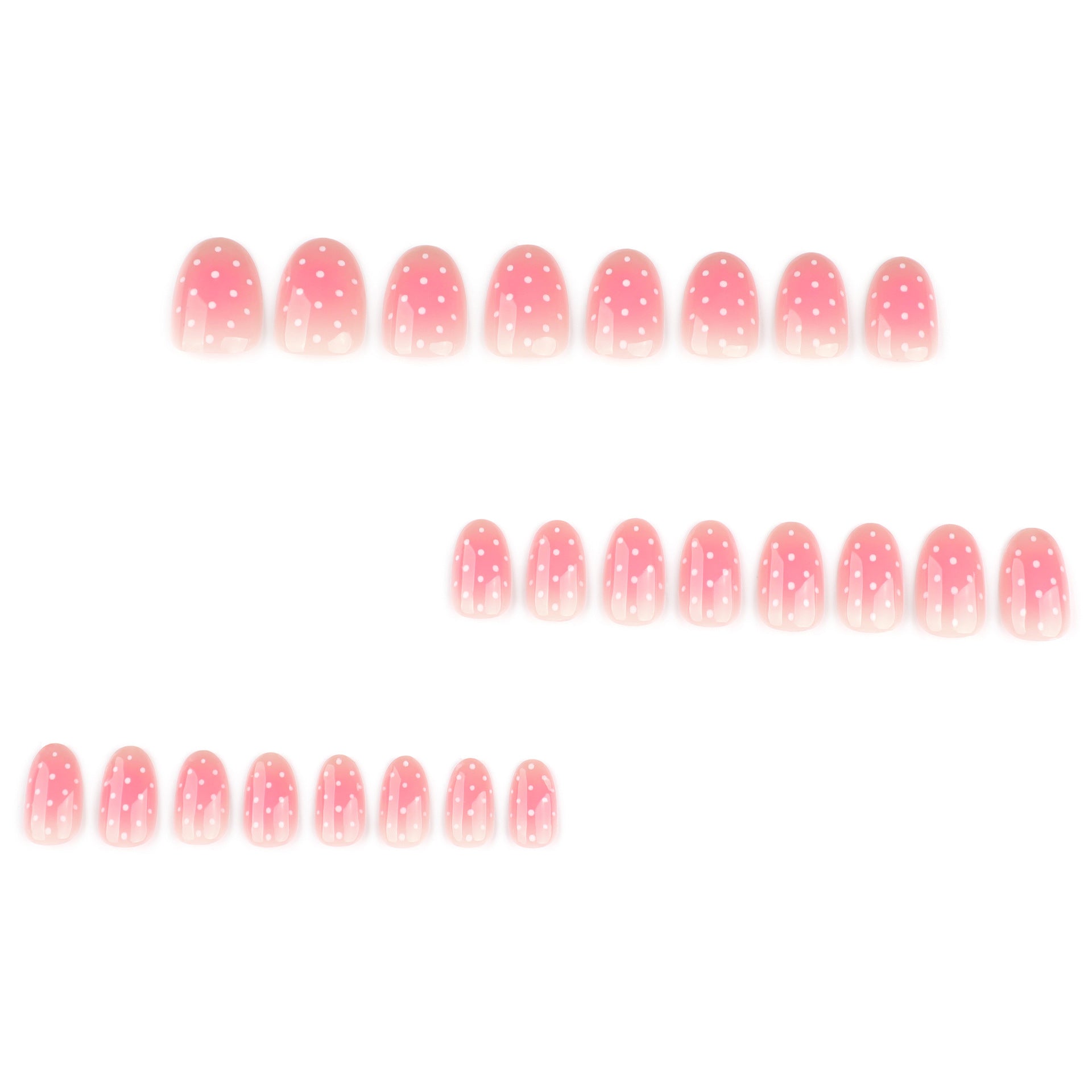 Pink Dotted Gradient Cute Press On Nails