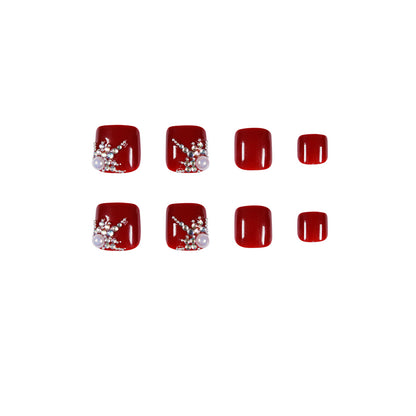 Summer Flash Diamond Press on nails Art Finished Fake Nail Nail Patch Nail Patch Toenail Patch Removable Nail｜365nails