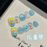 Cute Cartoon Kids Press On Nails Set