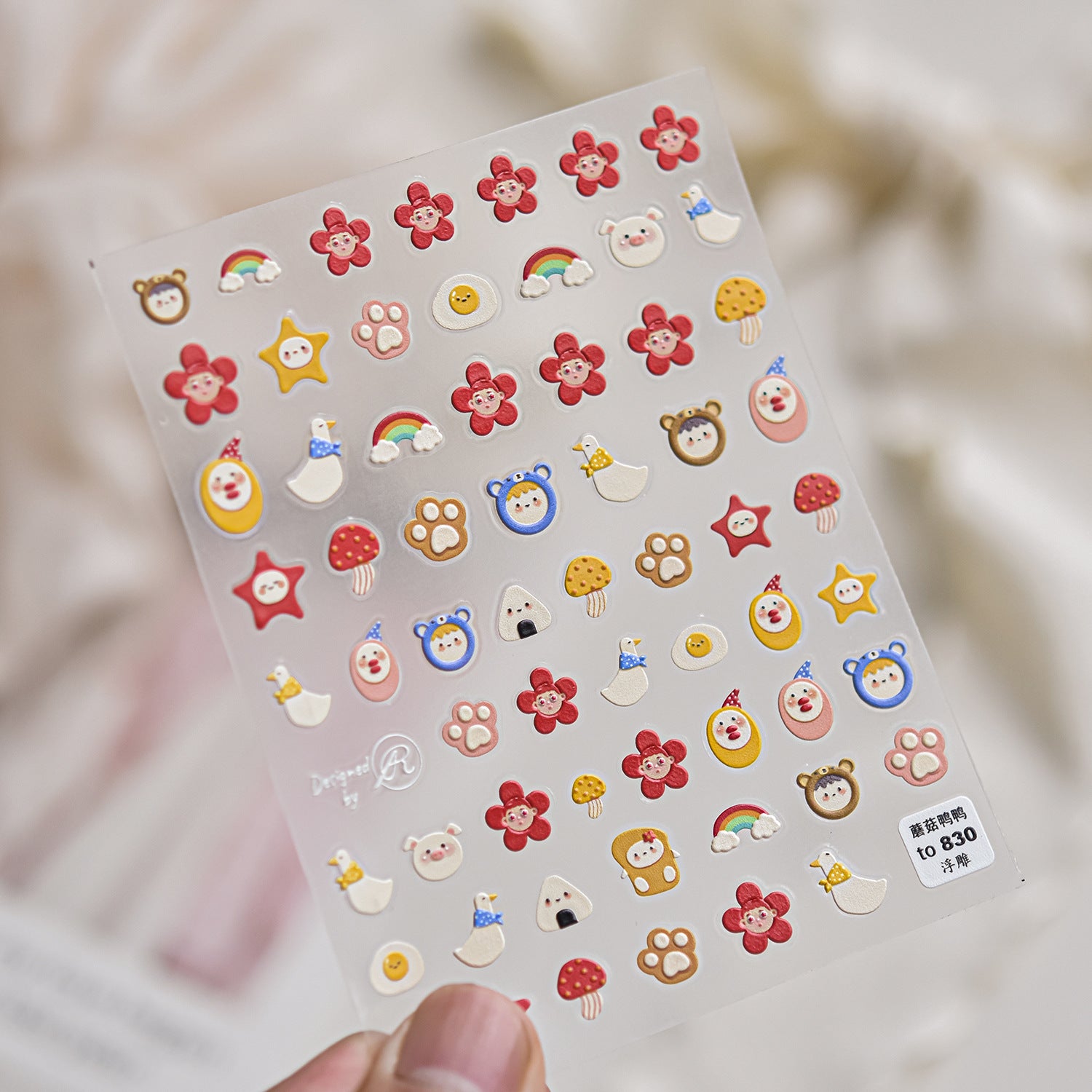 Luxury Teddy Bear: "Big Head Teddy" – 3D Embossed Nail Sticker