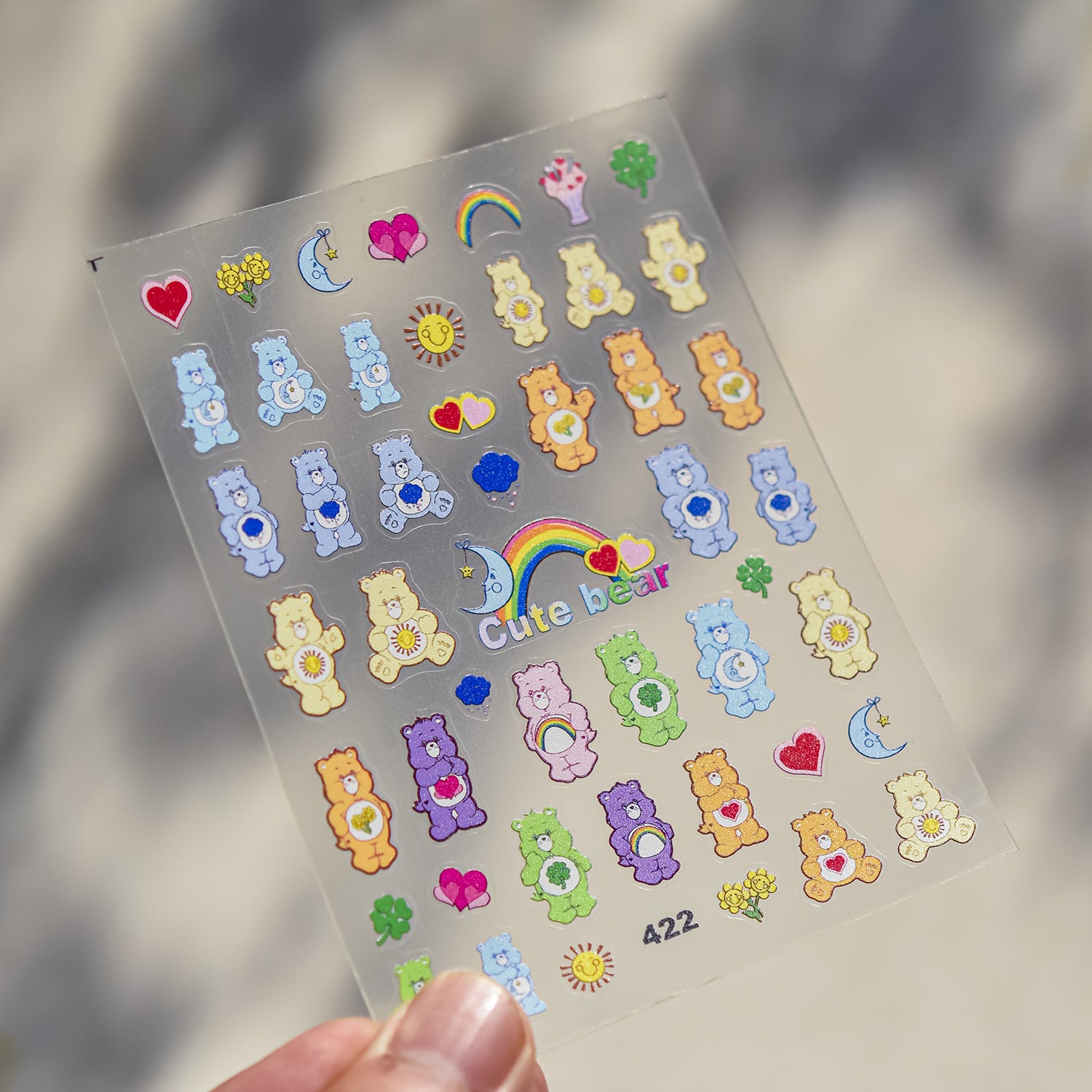Moschino Big Head Teddy Bear: "Luxury Teddy Crew" – 5D Embossed Nail Sticker