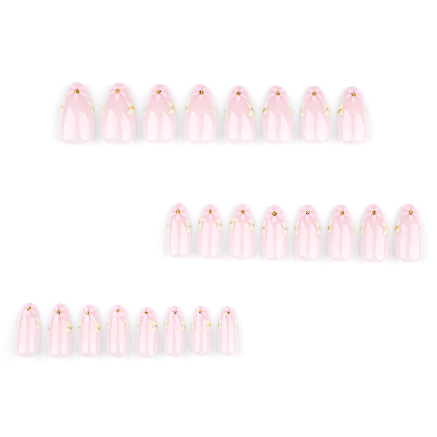 Spring and summer small fresh and gentle manicure   hot-selling ins wind flower  short almond ｜365nails