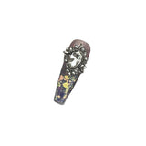 Aurora Crushed Ice Amethyst Butterfly Diamond Long Coffin Shape press on nail