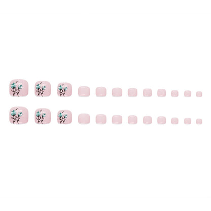 Nuevas uñas postizas francesas sencillas, elegantes y frescas de verano con flores. Armadura para uñas postizas de estilo dulce para niña. Armadura para uñas postizas de estilo viento. 365nails