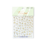 Embossed Bow Nail Stickers – Red & Metallic Pearl Set