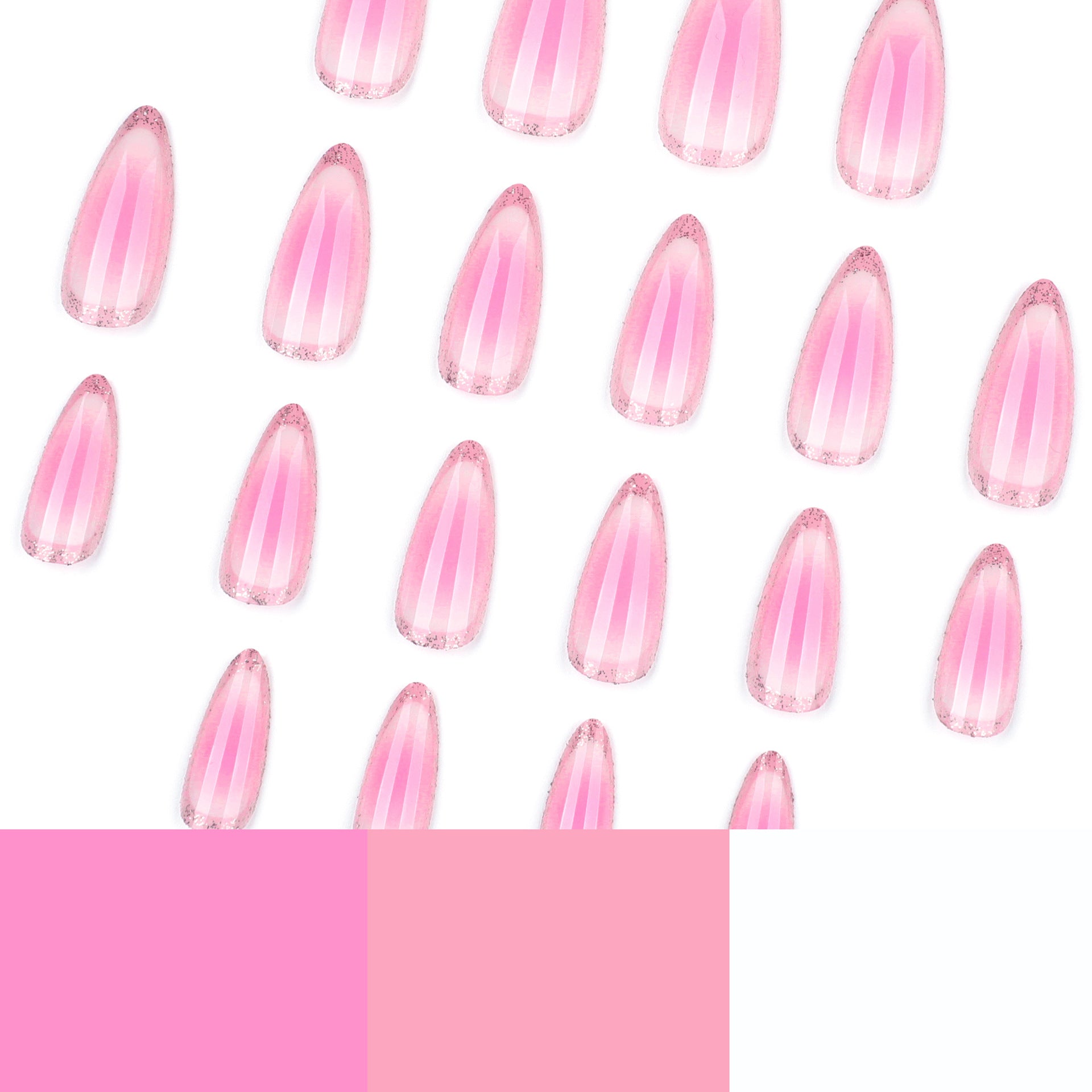 暈染染色美甲 熱賣杏仁形短款穿戴甲 成品批發｜365nails