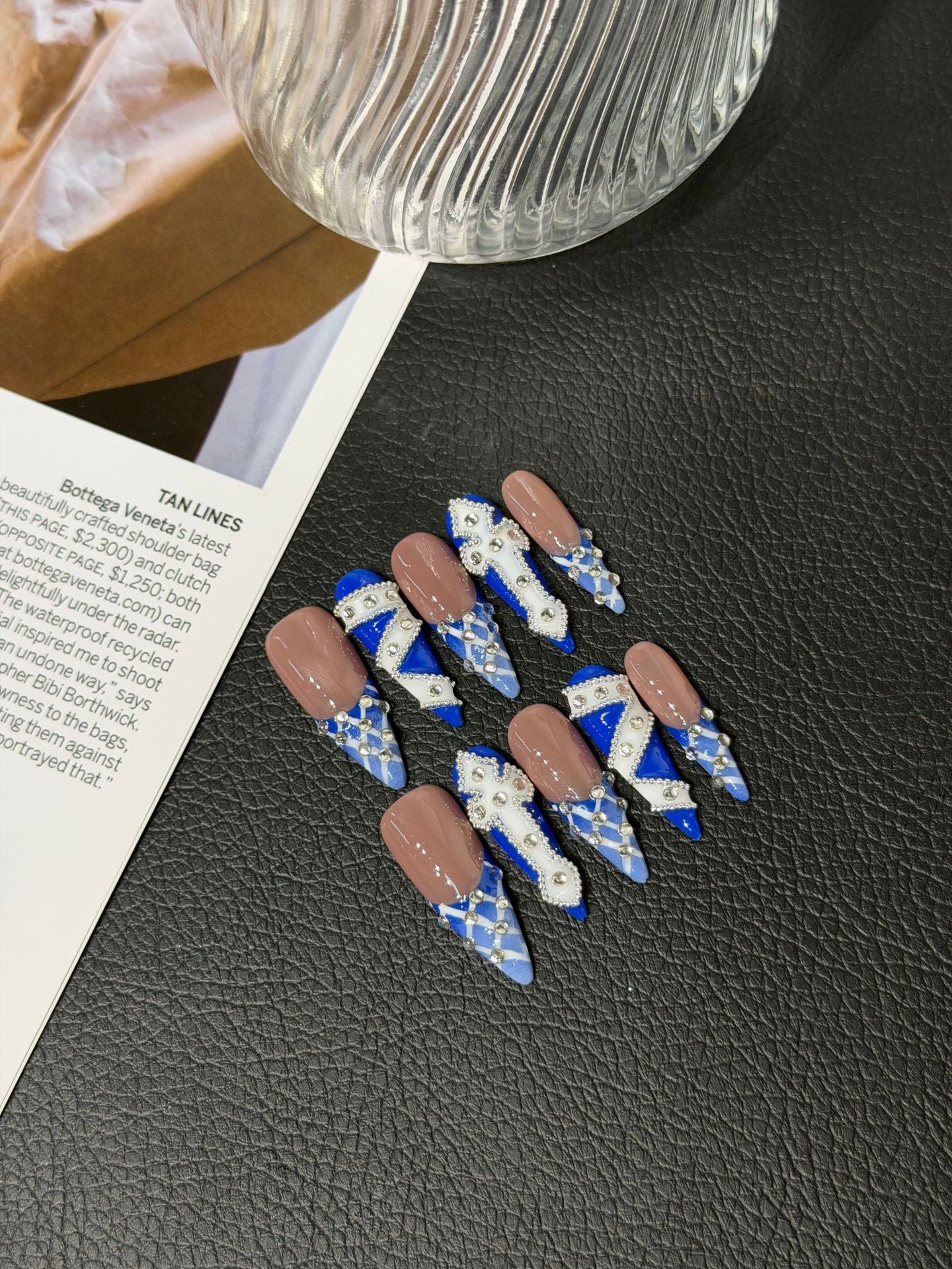 365nails: "Royal Porcelain" – 3D Floral & Lace Handmade Long Coffin Nails