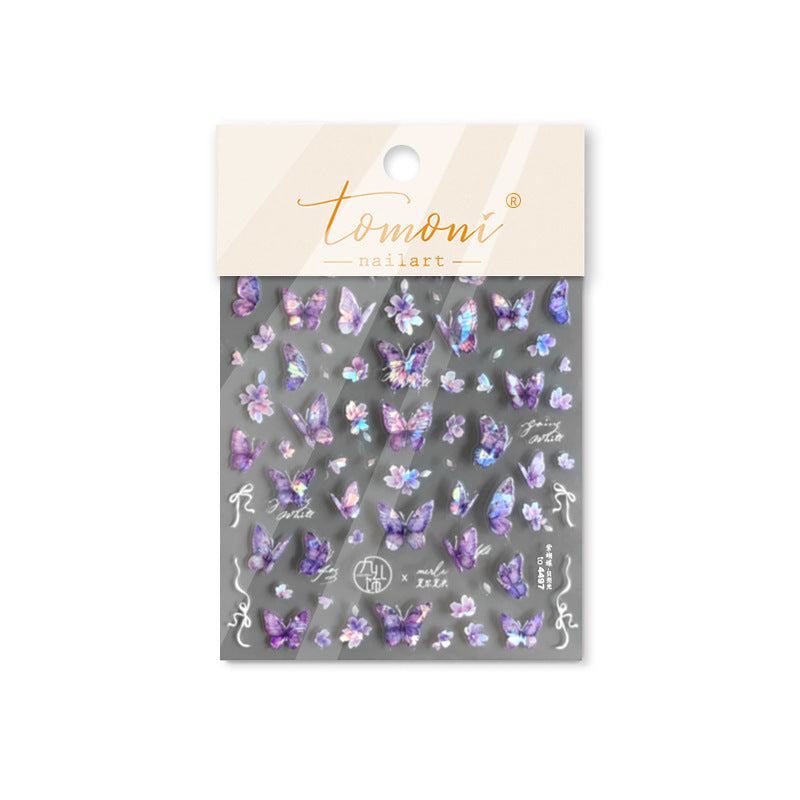 365nails: "purple iridescent butterfly & wax seal" – Nail Art Stickers