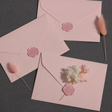 Romantic Blush Pink Envelope With Floral Wax Seal (MOQ=7)