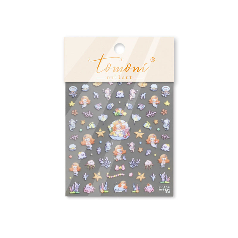 Dreamy Bubble & Star: "Crystal Bubble Dream" – 5D Embossed Nail Sticker