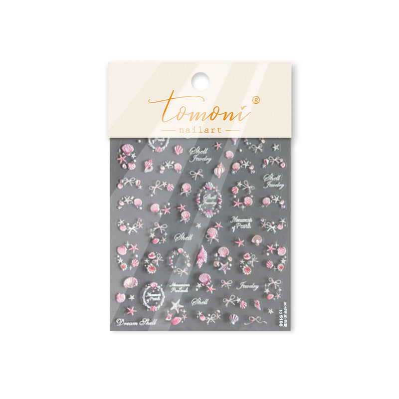 365nails: "Coral Pink Ocean Shell" –Nail Art Stickers