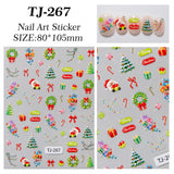 Aurora Christmas Nail Art Sticker 5D Embossed Three-dimensional Christmas Tree Snowman DIY Nail Sticker Ornament TJ