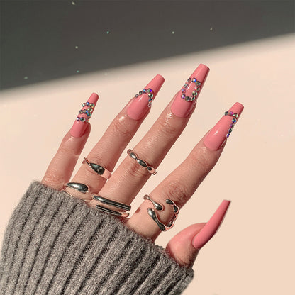 False Nail Powder Long Ballet LOVE  Nail Patch  Patch Removable Nail Patch ｜365nails