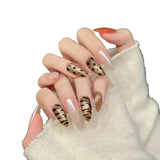 Neutral Animal Print Gradient Press On Nail Set Medium