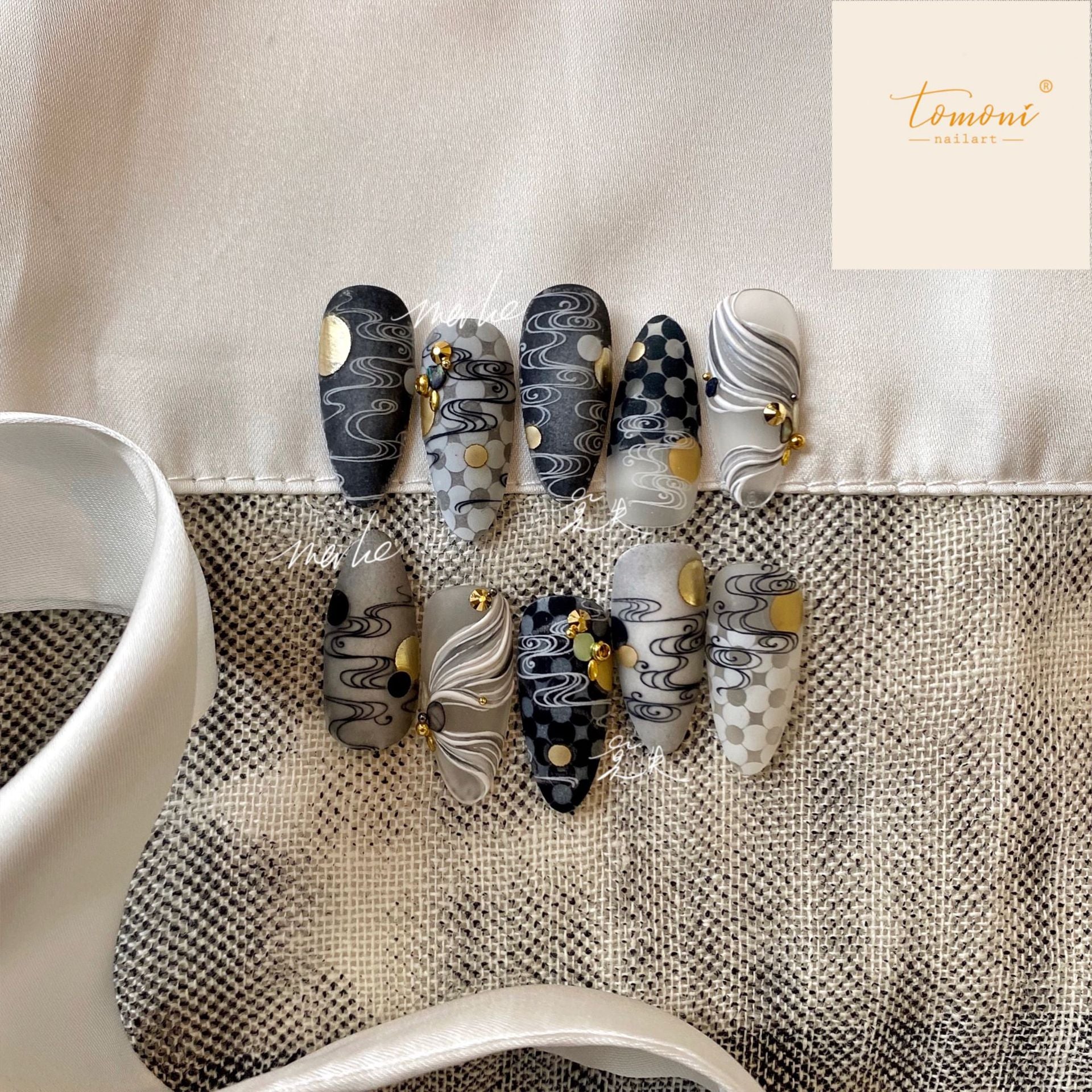 365nails: "Black Ink Cloud Swirl" – nail art stickers