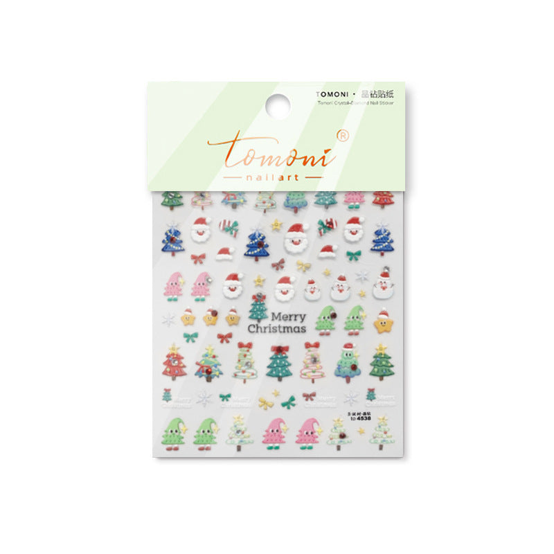 365nails: "Colorful Christmas Tree & Santa" – nail art stickers