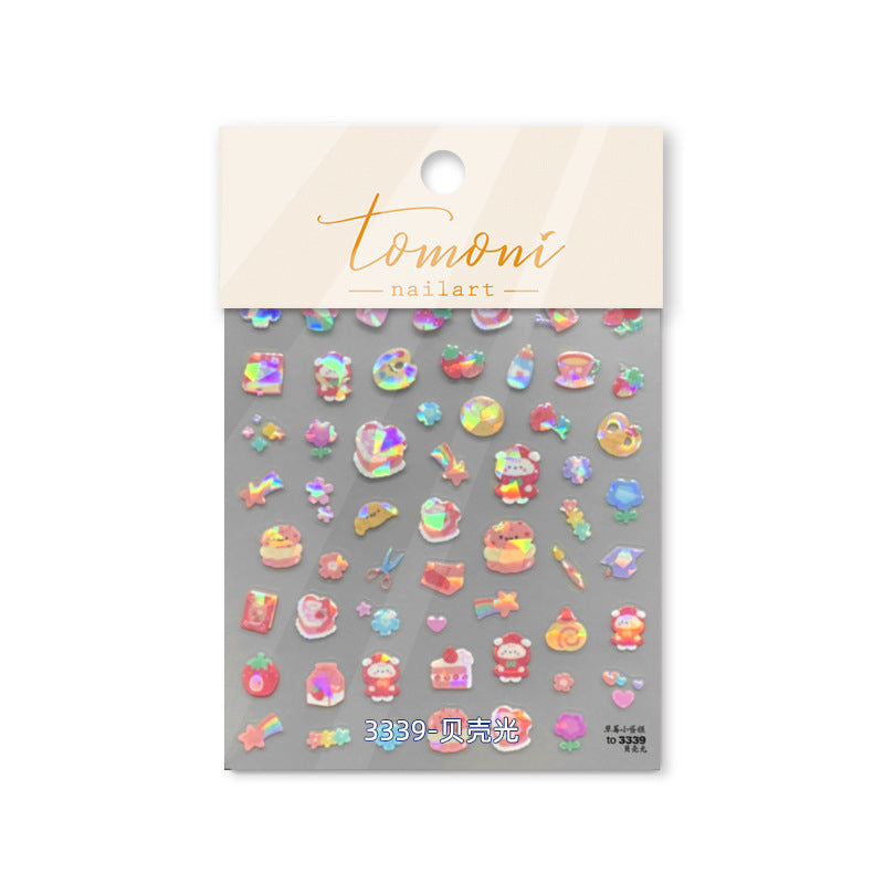 Pastel Goth Nail Stickers – 5D Embossed Y2K & Sweet Gothic Set