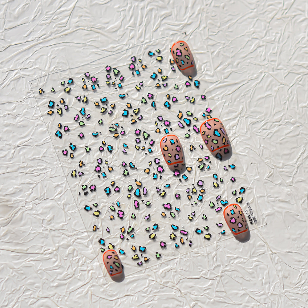 365nails 네온 레오파드 프린트 네일 아트 스티커